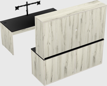 Parallel desk with credenza