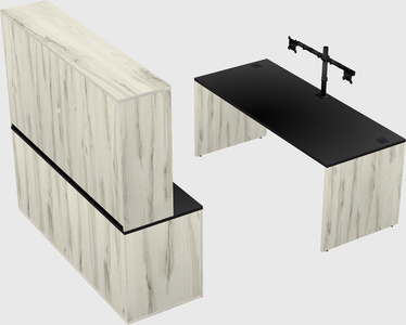 Parallel desk with credenza