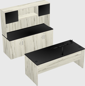 Parallel desk with credenza