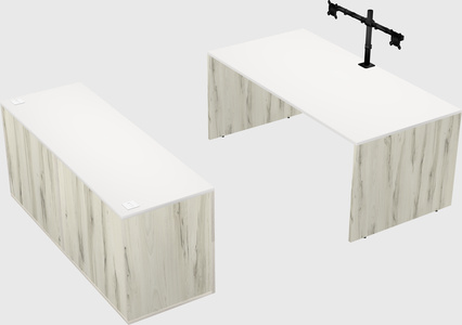 Parallel desk with credenza