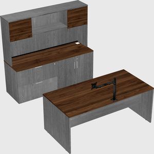Parallel desk with credenza