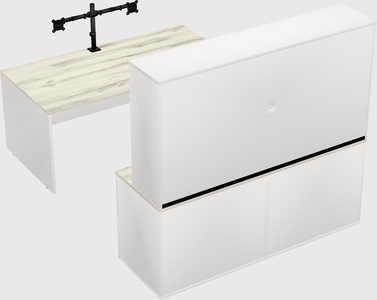 Parallel desk with credenza