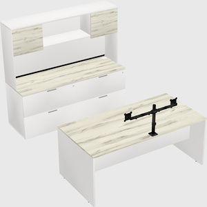 Parallel desk with credenza