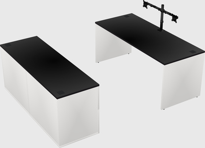 Parallel desk with credenza
