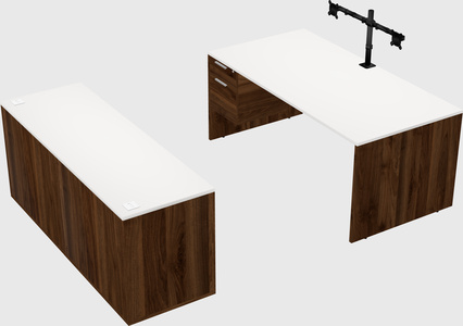 Parallel desk with credenza