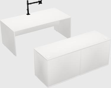 Parallel desk with credenza