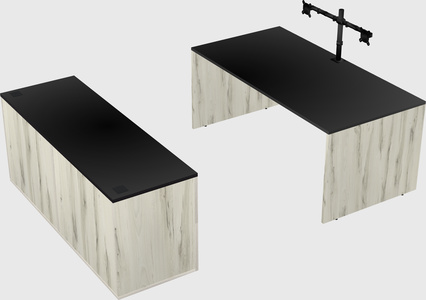 Parallel desk with credenza