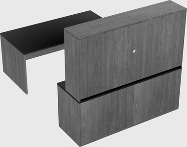 Parallel desk with credenza