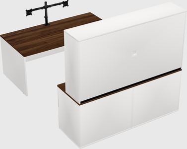 Parallel desk with credenza