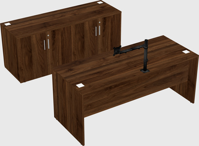 Parallel desk with credenza
