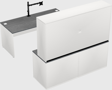 Parallel desk with credenza