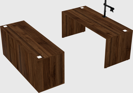 Parallel desk with credenza