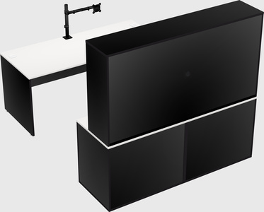 Parallel desk with credenza