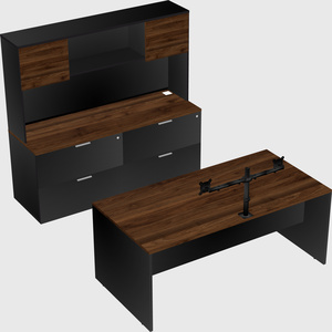 Parallel desk with credenza