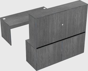 Parallel desk with credenza