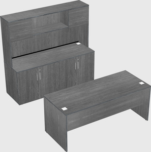 Parallel desk with credenza