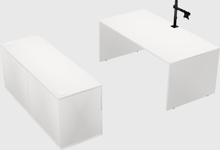 Bureau parallèle avec crédence