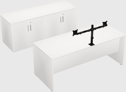 Parallel desk with credenza