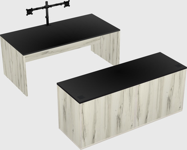 Parallel desk with credenza