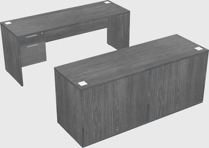 Parallel desk with credenza