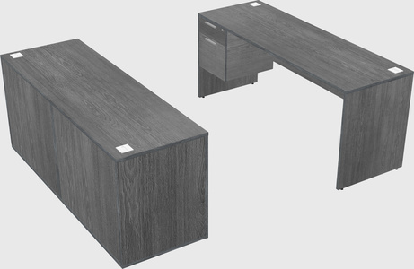 Parallel desk with credenza