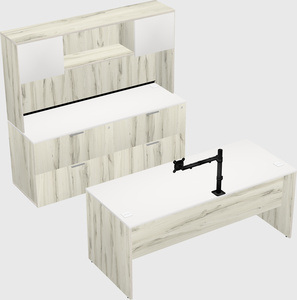 Parallel desk with credenza