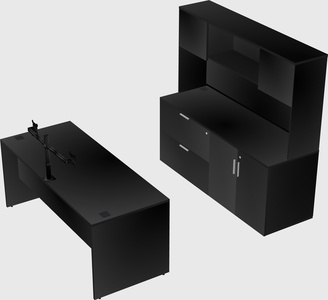 Parallel desk with credenza