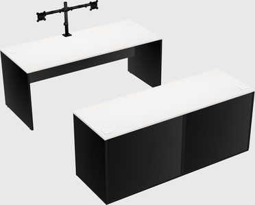 Parallel desk with credenza
