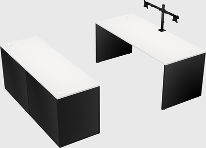 Parallel desk with credenza