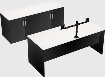 Parallel desk with credenza