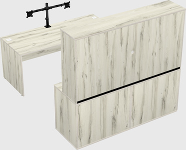 Parallel desk with credenza