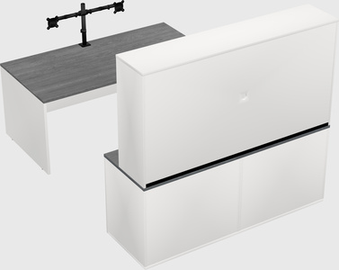 Bureau parallèle avec crédence