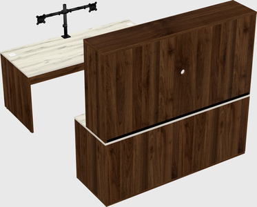 Bureau parallèle avec crédence