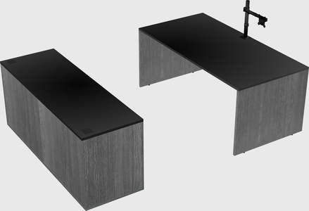 Parallel desk with credenza