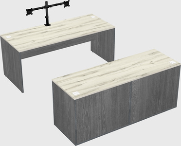 Parallel desk with credenza