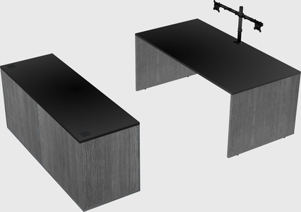 Parallel desk with credenza