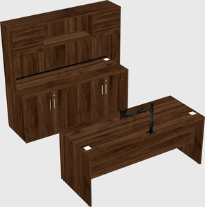 Parallel desk with credenza