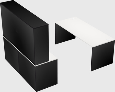 Parallel desk with credenza