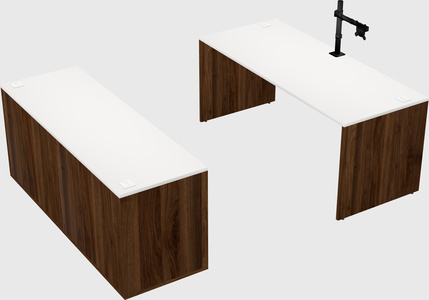 Parallel desk with credenza