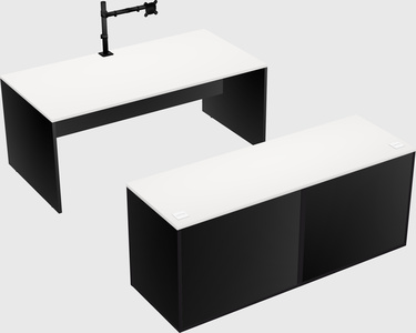 Parallel desk with credenza