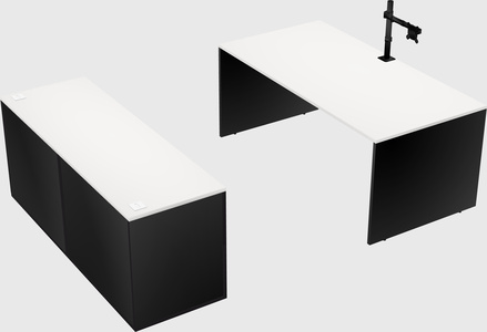Parallel desk with credenza
