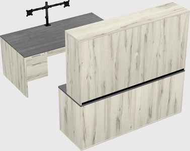 Parallel desk with credenza