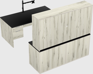 Parallel desk with credenza