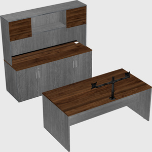 Parallel desk with credenza