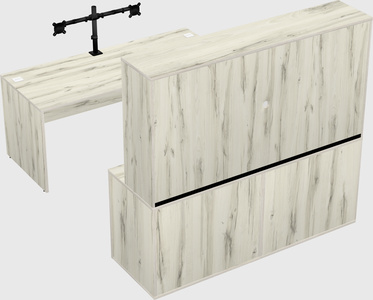Parallel desk with credenza