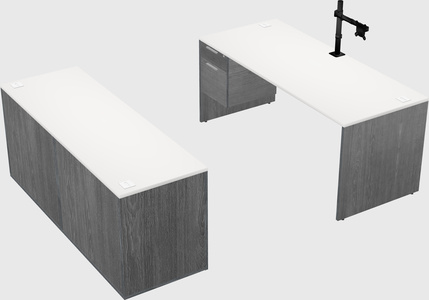 Parallel desk with credenza