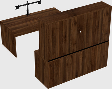 Bureau parallèle avec crédence