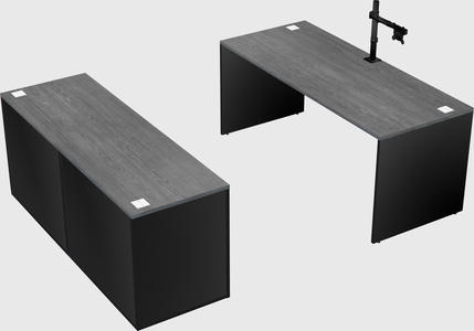 Bureau parallèle avec crédence