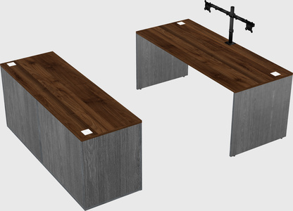 Parallel desk with credenza
