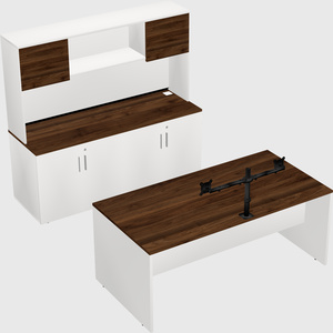 Parallel desk with credenza